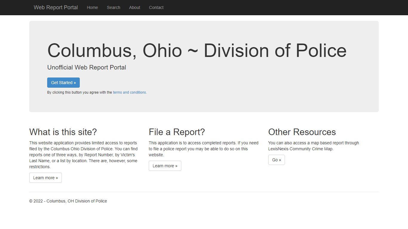 Columbus Police Web Portal - Columbus, OH Division of Police Web Report ...