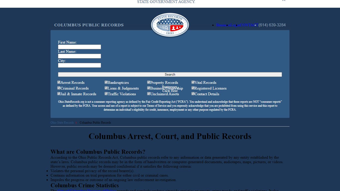 Columbus Arrest and Public Records | Ohio.StateRecords.org